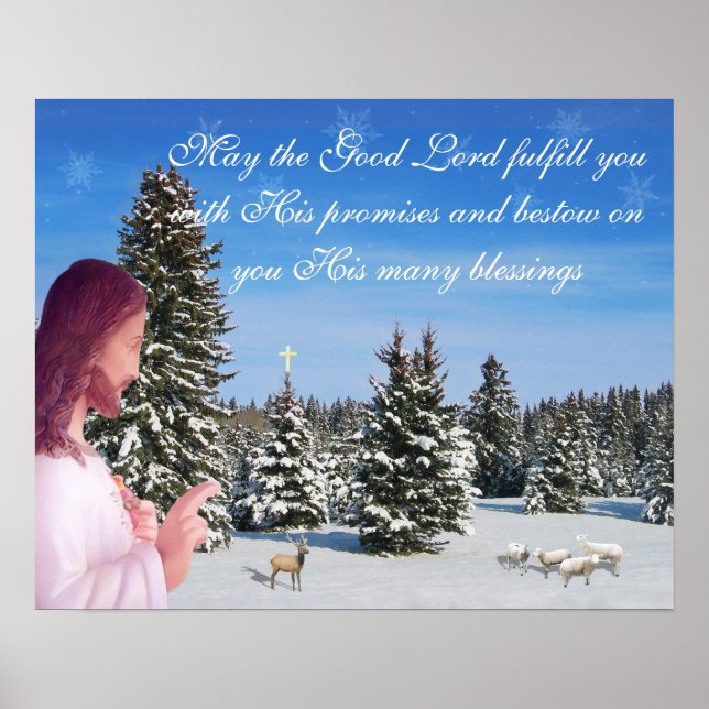 Jesus and Sheep Poster (Front)