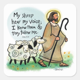 Jesus and Sheep Stickers