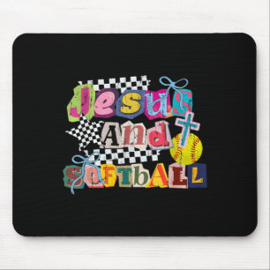 Jesus and Softball Mouse Mat