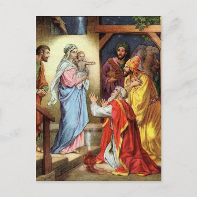Jesus and the 3 kings postcard (Front)