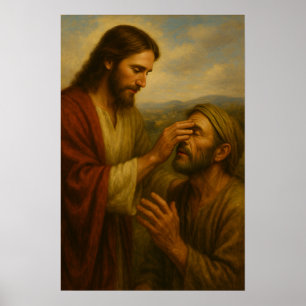 Jesus And The Blind Man™ LDS Wall Art Poster