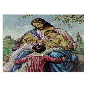 Jesus and the Children Cutting Board