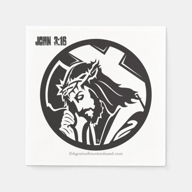 Jesus and the cross Christian Napkin (Front)