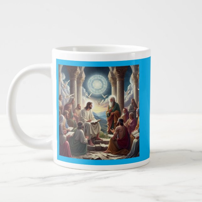 Jesus and the Disciples: Matthew 19:26 Large Coffee Mug (Left)