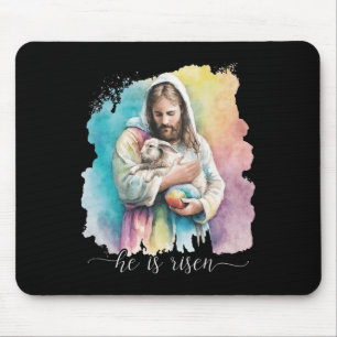 Jesus And The Easter Bunny - He Is Risen Christian Mouse Mat