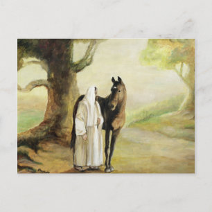 Jesus and the Horse Art Postcard
