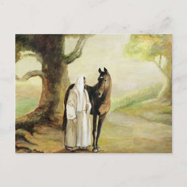 Jesus and the Horse Art Postcard (Front)