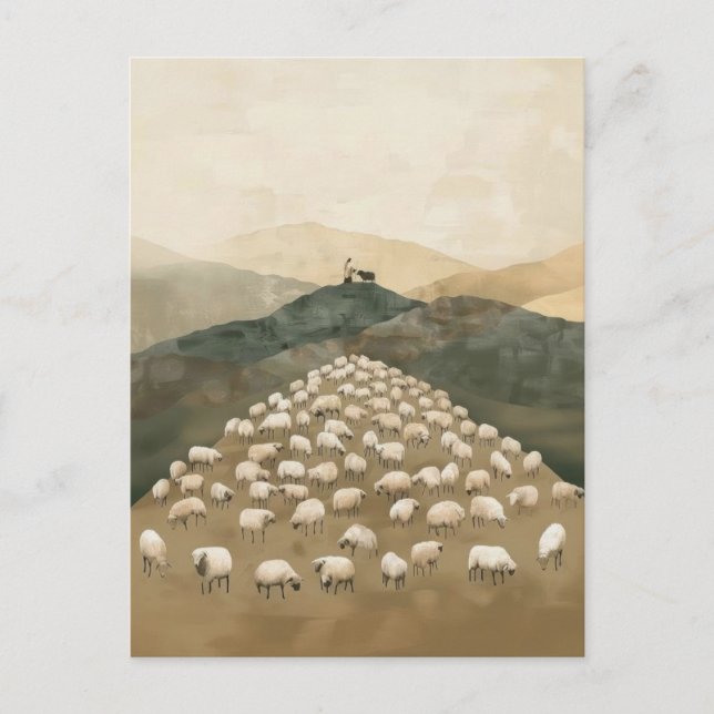 Jesus and the lost lamb postcard (Front)