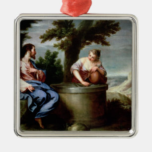 Jesus and the Samaritan Woman Metal Tree Decoration