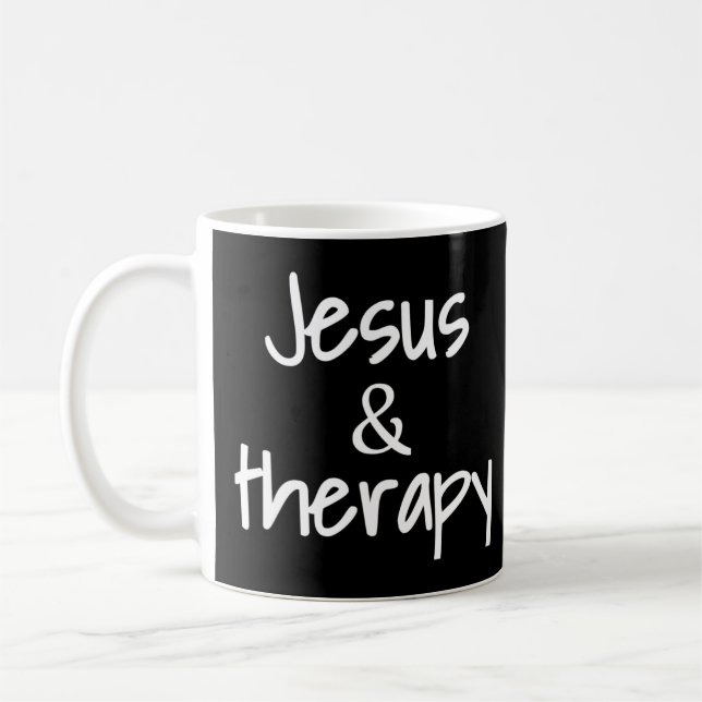 Jesus And Therapy Christian Humour For Christian C Coffee Mug (Left)