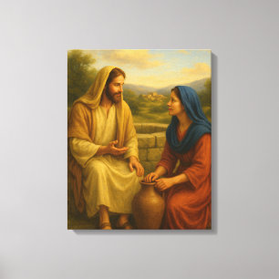 Jesus And Woman At the Well ™ LDS Wall Art Canvas