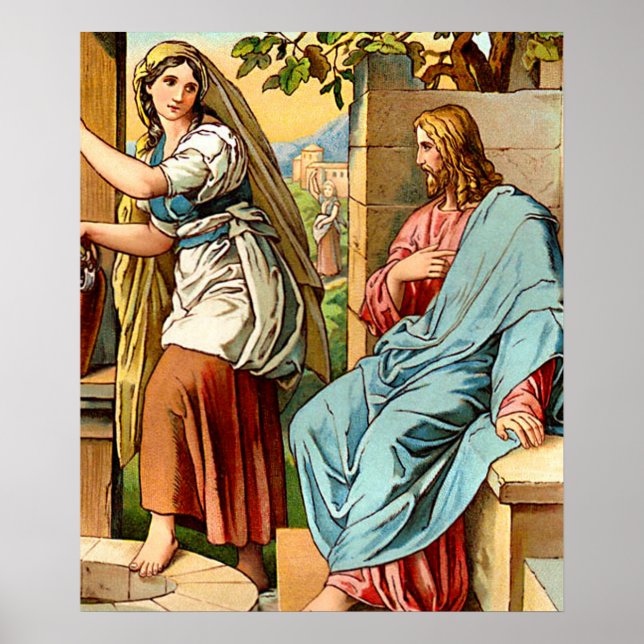 jesus and women at the well poster (Front)