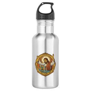 Jesus Angry Bicep Curls Squat Rack Gym Annoyance H 532 Ml Water Bottle