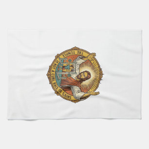 Jesus Angry Bicep Curls Squat Rack Gym Annoyance H Tea Towel