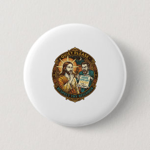 Jesus Angry Neighbour Noise Complaint Loud Party C 6 Cm Round Badge