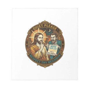 Jesus Angry Neighbour Noise Complaint Loud Party C Notepad