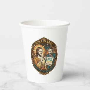 Jesus Angry Neighbour Noise Complaint Loud Party C Paper Cups