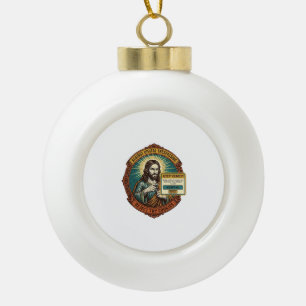 Jesus Annoying Accept Cookies Pop Up Internet Brow Ceramic Ball Christmas Ornament