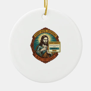 Jesus Annoying Accept Cookies Pop Up Internet Brow Ceramic Tree Decoration