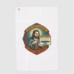 Jesus Annoying Accept Cookies Pop Up Internet Brow Golf Towel