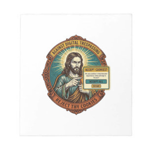 Jesus Annoying Accept Cookies Pop Up Internet Brow Notepad