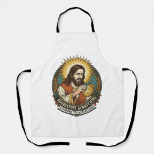 Jesus Annoying Peeling Sticker Paper Residue Shop Apron