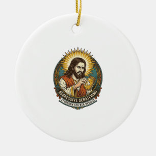 Jesus Annoying Peeling Sticker Paper Residue Shop Ceramic Tree Decoration