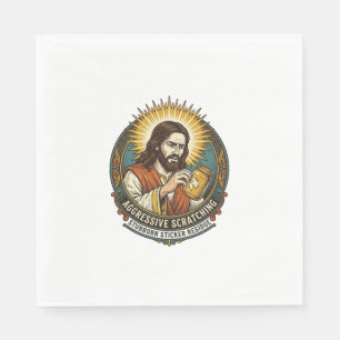 Jesus Annoying Peeling Sticker Paper Residue Shop Napkin
