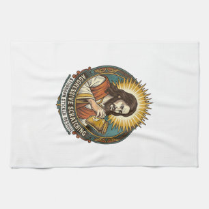 Jesus Annoying Peeling Sticker Paper Residue Shop Tea Towel