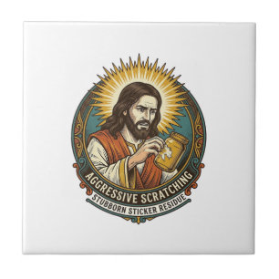 Jesus Annoying Peeling Sticker Paper Residue Shop Tile