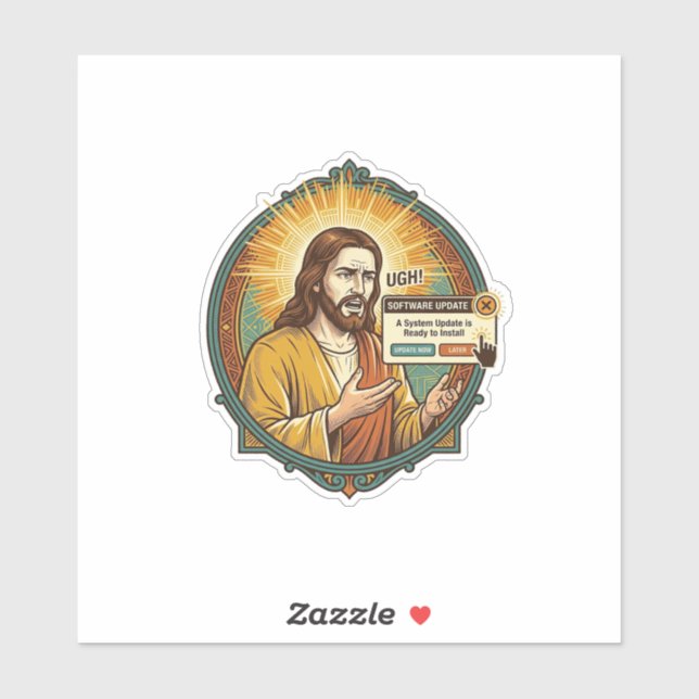 Jesus Annoying Software Update Pop Up Office Humou (Sheet)