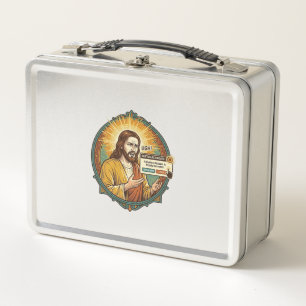 Jesus Annoying Software Update Pop Up Office Humou Metal Lunch Box