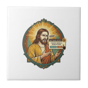 Jesus Annoying Software Update Pop Up Office Humou Tile