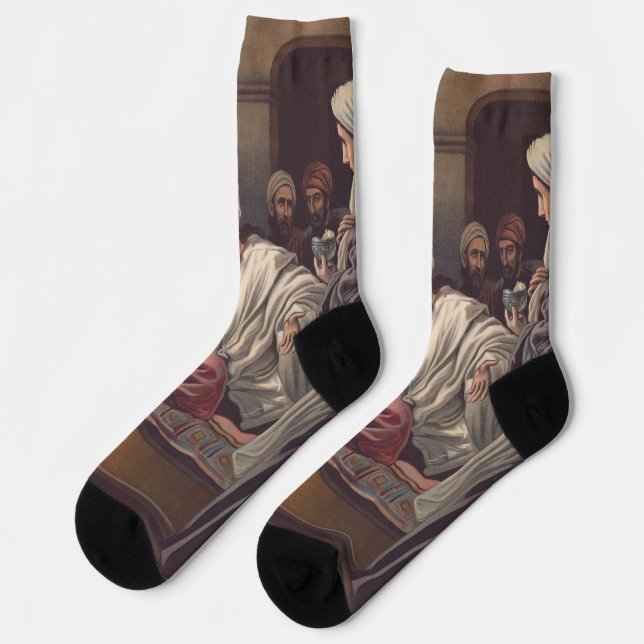 Jesus anointed in Bethany Socks (Left)