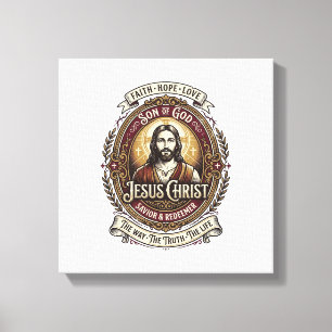 Jesus Antiques Heirloom Graphic Tee Christian Art_ Canvas Print