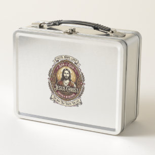 Jesus Antiques Heirloom Graphic Tee Christian Art_ Metal Lunch Box