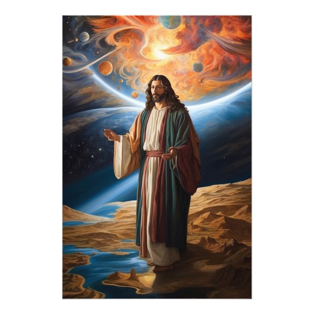 *~* Jesus Arms  Planet  Universe Earth AP50 Cosmos Photo Print (Front)