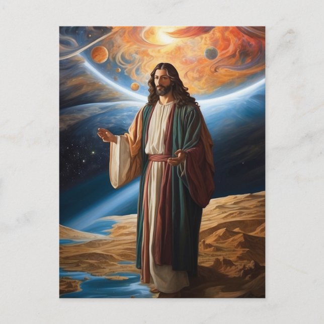 *~* Jesus Arms  Planet  Universe Earth AP50 Cosmos Postcard (Front)