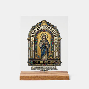 Jesus Art Deco Gospel Jesus Art Deco Christian Fai Acrylic Sign