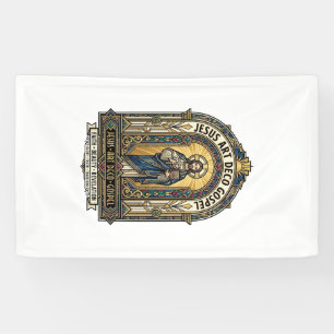 Jesus Art Deco Gospel Jesus Art Deco Christian Fai Banner