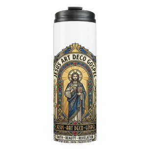 Jesus Art Deco Gospel Jesus Art Deco Christian Fai Thermal Tumbler