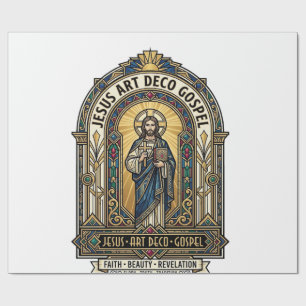 Jesus Art Deco Gospel Jesus Art Deco Christian Fai Wrapping Paper