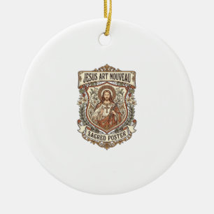 Jesus Art Nouveau Sacred Poster Jesus Art Nouveau Ceramic Tree Decoration