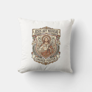 Jesus Art Nouveau Sacred Poster Jesus Art Nouveau Cushion