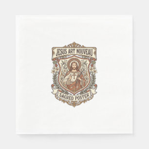 Jesus Art Nouveau Sacred Poster Jesus Art Nouveau  Napkin