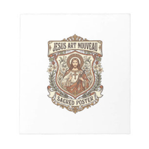 Jesus Art Nouveau Sacred Poster Jesus Art Nouveau Notepad