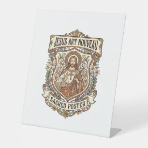 Jesus Art Nouveau Sacred Poster Jesus Art Nouveau  Pedestal Sign