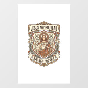 Jesus Art Nouveau Sacred Poster Jesus Art Nouveau  Window Cling
