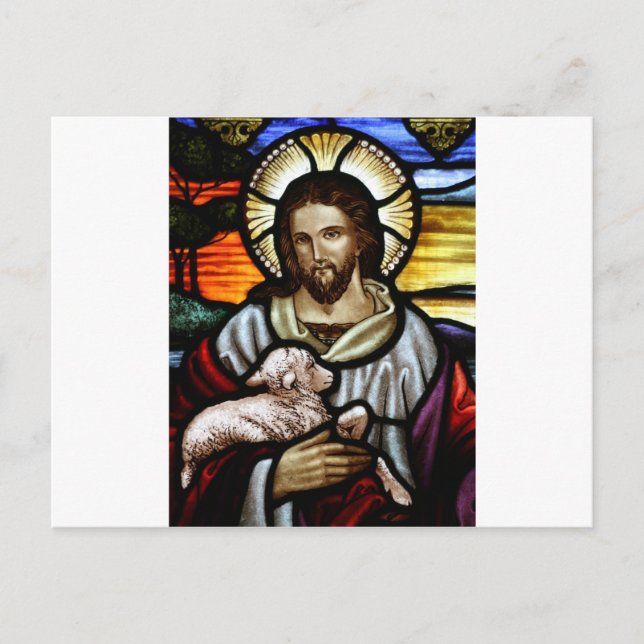 Jesus as The Good Shepherd Portrait Postcard (Front)