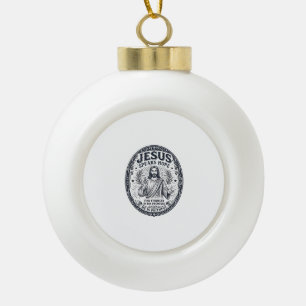 Jesus ASL Deaf Community Inclusion Shirt Christian Ceramic Ball Christmas Ornament